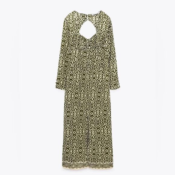 ZARA BOHO PRINTED MIDI DRESS - Picture 7 of 7